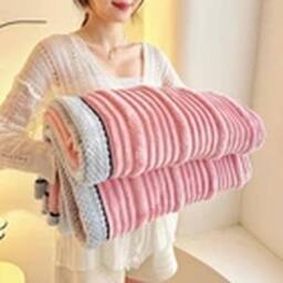 Havendro King - (200cm x 230cm) Pink Soft Fleece Throws Chunky Cord Blanket - Size: 200 cm x 230 cm - thumbnail 1