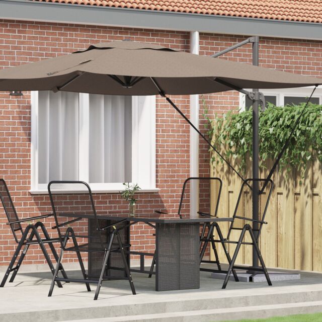 Berkfield Home Patio Umbrella Taupe Large Polyester & Steel - image 1