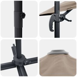 Berkfield Home Patio Umbrella Taupe Large Polyester & Steel - thumbnail 9