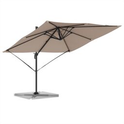 Berkfield Home Patio Umbrella Taupe Large Polyester & Steel - thumbnail 3