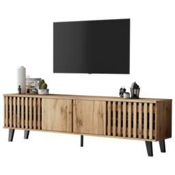 BTM Vintage TV Stand, 4 Doors, 180cm Wood in Brown - thumbnail 9