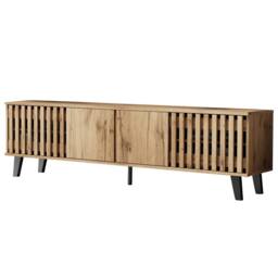 BTM Vintage TV Stand, 4 Doors, 180cm Wood in Brown - thumbnail 8