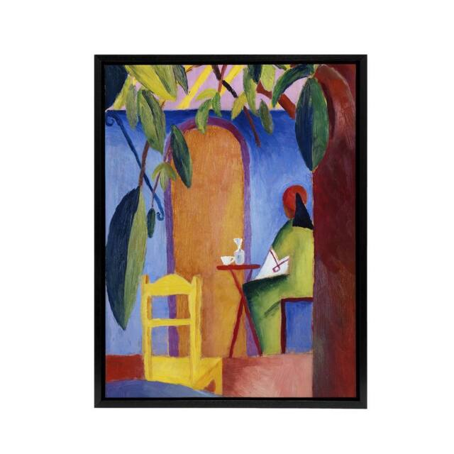 "Artery8 Turkish Cafe Modern Colourful August Macke Framed Canvas Wall Art - Size: W12"" x H16""" - image 1