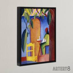"Artery8 Turkish Cafe Modern Colourful August Macke Framed Canvas Wall Art - Size: W12"" x H16""" - thumbnail 2