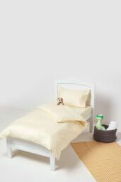 Homescapes Cotton Stripe Kids Pillowcases 40 x 60 cm 330 Thread Count, 2 Pack in Yellow - thumbnail 4