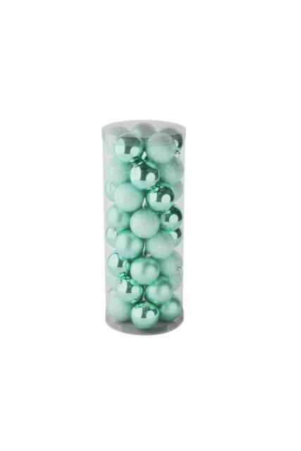 KDMD 48 Mint Green Baubles in MattShiny & Glitter Finish 8cm - image 1