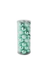 KDMD 48 Mint Green Baubles in MattShiny & Glitter Finish 8cm - thumbnail 2