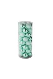 KDMD 48 Mint Green Baubles in MattShiny & Glitter Finish 8cm - thumbnail 1