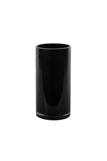 KDMD Cylinder Vase - Black Gloss - H20x10cm - Size: 20x10 cm - image 1