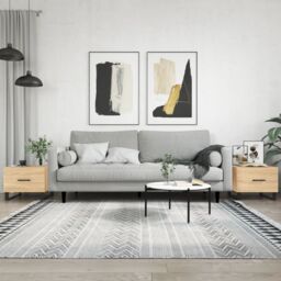 Berkfield Home Coffee Tables 2 pcs Sonoma Oak 50x50x40 cm Engineered Wood in Brown - Size: 50 x 50 x 40 cm - thumbnail 1