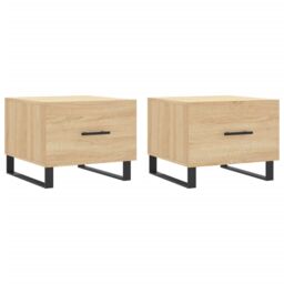 Berkfield Home Coffee Tables 2 pcs Sonoma Oak 50x50x40 cm Engineered Wood in Brown - Size: 50 x 50 x 40 cm - thumbnail 2