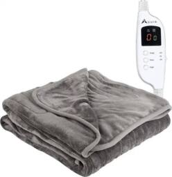 Alivio Flannel Electric Low Energy Heated Blanket in Grey - thumbnail 1
