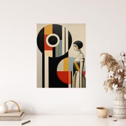 "Wee Blue Coo Wall Art Print Bauhaus Beauty Stylish Abstract Modern Living Room - Size: W24"" x H32""" - thumbnail 4