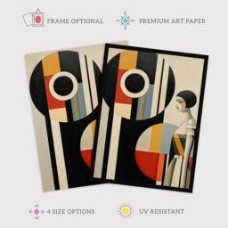 "Wee Blue Coo Wall Art Print Bauhaus Beauty Stylish Abstract Modern Living Room - Size: W24"" x H32""" - thumbnail 2
