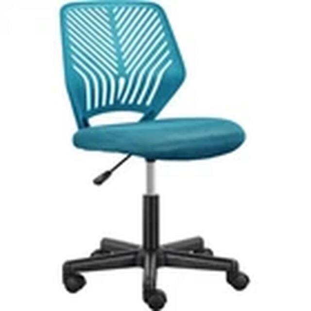 EONLION Ergonomic Armless Kids Desk Chair Swivel Rolling Study Chair in Blue - image 1