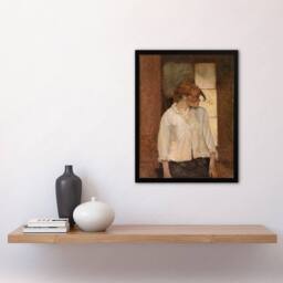 Artery8 Toulouse Lautrec Framed Wall Art Print At Montrouge Rosa La Rouge in Brown - Size: A4 - thumbnail 2