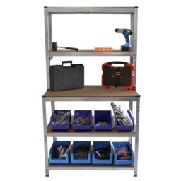 Monstershop Monster Racking Galwix Workbench Shelving Unit in Silver - thumbnail 5
