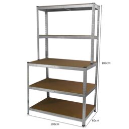 Monstershop Monster Racking Galwix Workbench Shelving Unit in Silver - thumbnail 4