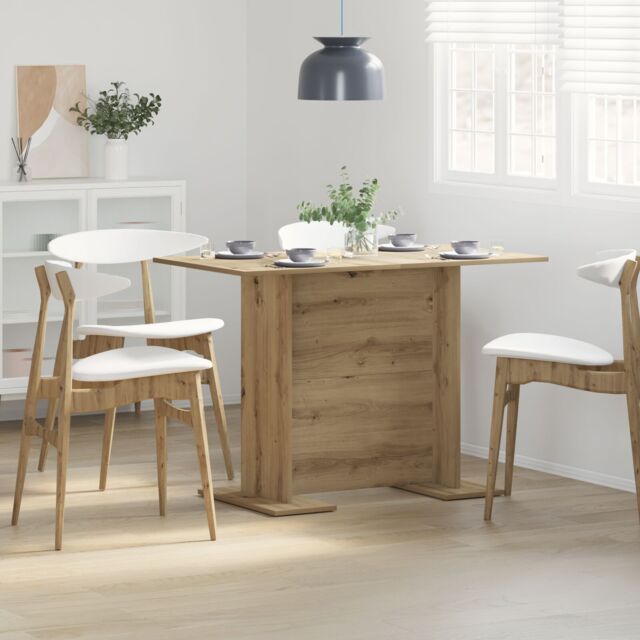 Berkfield Home Dining Table Artisan Oak 110x60x75 cm Engineered Wood in Brown - Size: 110 x 60 x 75 cm - image 1