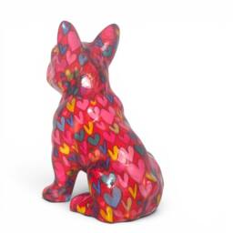 Animal Crackers Pomme Pidou 'Valentino' French Bulldog Hearts Pattern Ceramic Figurine - thumbnail 8