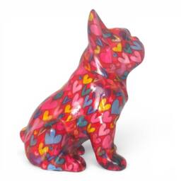Animal Crackers Pomme Pidou 'Valentino' French Bulldog Hearts Pattern Ceramic Figurine - thumbnail 4