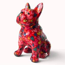 Animal Crackers Pomme Pidou 'Valentino' French Bulldog Hearts Pattern Ceramic Figurine - thumbnail 7