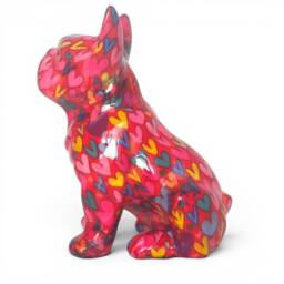 Animal Crackers Pomme Pidou 'Valentino' French Bulldog Hearts Pattern Ceramic Figurine - thumbnail 5