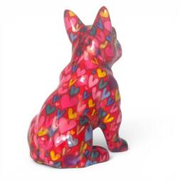 Animal Crackers Pomme Pidou 'Valentino' French Bulldog Hearts Pattern Ceramic Figurine - thumbnail 9