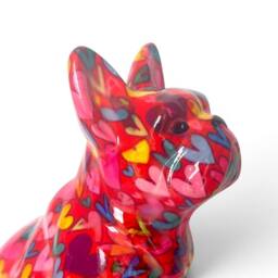 Animal Crackers Pomme Pidou 'Valentino' French Bulldog Hearts Pattern Ceramic Figurine - thumbnail 3