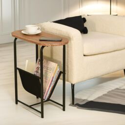 Pirlo Plush Industrial Side Table With Magazine Holder Brown - thumbnail 4