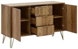 GFW Orleans 2 Door 3 Drawer Cabinet in Brown - thumbnail 3