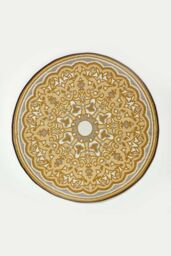 Homescapes Luxury Round Outdoor Rug Waterproof Reversible, Yellow Rae - Size: 180 cm diameter