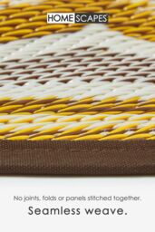 Homescapes Luxury Round Outdoor Rug Waterproof Reversible, Yellow Rae - Size: 180 cm diameter - thumbnail 4