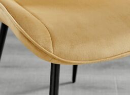 FurnitureboxUK Set of 2 Pesaro Luxury Velvet Dining Chairs With Diamond Stitched Back & Black Metal Legs in Mustard - thumbnail 8