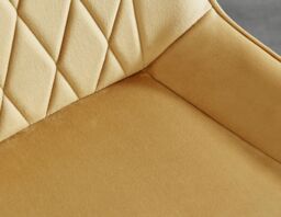 FurnitureboxUK Set of 2 Pesaro Luxury Velvet Dining Chairs With Diamond Stitched Back & Black Metal Legs in Mustard - thumbnail 7