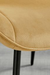 FurnitureboxUK Set of 2 Pesaro Luxury Velvet Dining Chairs With Diamond Stitched Back & Black Metal Legs in Mustard - thumbnail 5