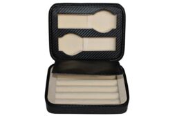 Charles William Travel Cufflink & Watch Box or Jewellery Storage Pouch in Black - Size: Small - thumbnail 2