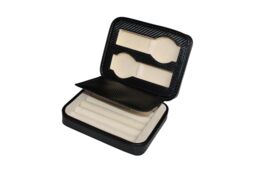 Charles William Travel Cufflink & Watch Box or Jewellery Storage Pouch in Black - Size: Small - thumbnail 3