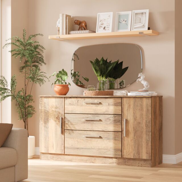 Ready Assembled 2 U Trent Wide 2 Door 3 Drawer Unit (Ready Assembled) in Dark Brown