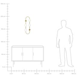 Wyld and Coco Wall Lamp Gold Ring 4 Glass Shades 70cm - thumbnail 8