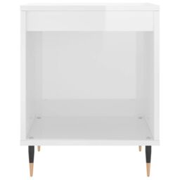 Berkfield Home Bedside Cabinet High Gloss White 40x35x50 cm Engineered Wood - Size: 40 x 35 x 50 cm - thumbnail 4