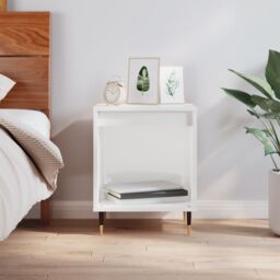 Berkfield Home Bedside Cabinet High Gloss White 40x35x50 cm Engineered Wood - Size: 40 x 35 x 50 cm - thumbnail 1