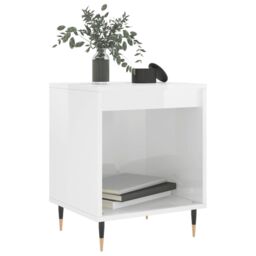 Berkfield Home Bedside Cabinet High Gloss White 40x35x50 cm Engineered Wood - Size: 40 x 35 x 50 cm - thumbnail 3