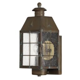 Netlighting Hinkley Nantucket Outdoor Wall Lantern Aged Brass IP44 in Yellow