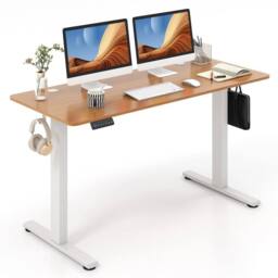 EONLION Electric Standing Desk 140 x60 cm Height Adjustable in Brown - Size: 100 cm - thumbnail 3