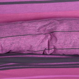Smart Living Printed Reversible Polycotton Textured Stripe Duvet Cover With Pillowcases in Purple - Size: Single - thumbnail 6