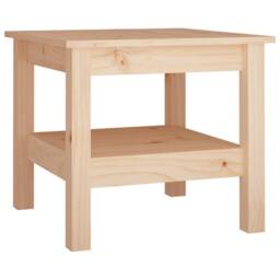 Berkfield Home Beautiful Coffee Table 45x45x40 cm Solid Wood Pine in Natural - Size: 45 x 45 x 40 cm - thumbnail 3