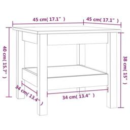 Berkfield Home Beautiful Coffee Table 45x45x40 cm Solid Wood Pine in Natural - Size: 45 x 45 x 40 cm - thumbnail 7