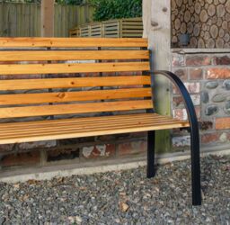 Samuel Alexander Ambleside 2 Person Outdoor Metal Wooden Garden Patio Bench in Brown - thumbnail 5