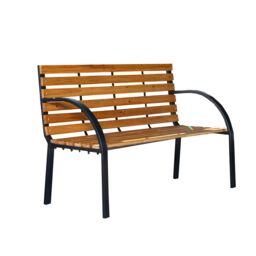 Samuel Alexander Ambleside 2 Person Outdoor Metal Wooden Garden Patio Bench in Brown - thumbnail 9